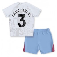 Camiseta Aston Villa Diego Carlos #3 Segunda Equipación Replica 2023-24 para niños mangas cortas (+ Pantalones cortos)